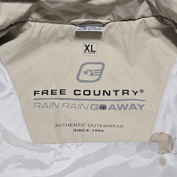Free Country Rain Rain Go Away Women's Beige Raincoat Sz XL Outerwear Outdoor - Picture 5 of 9
